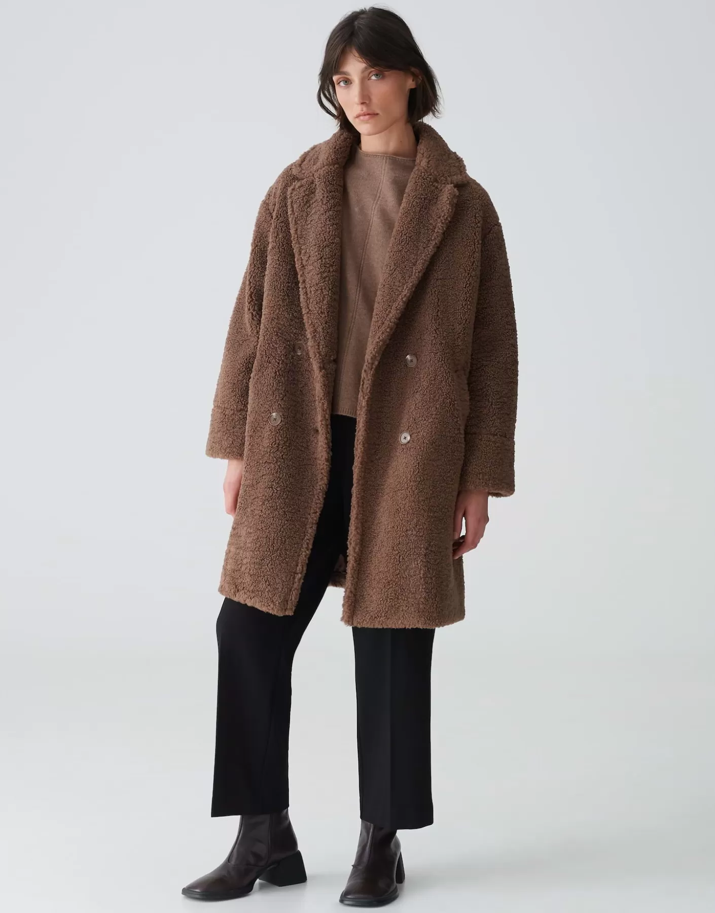 Vestes / Manteaux<OPUS Commander Manteau Surdimensionné Honise Marron En Ligne cocoa