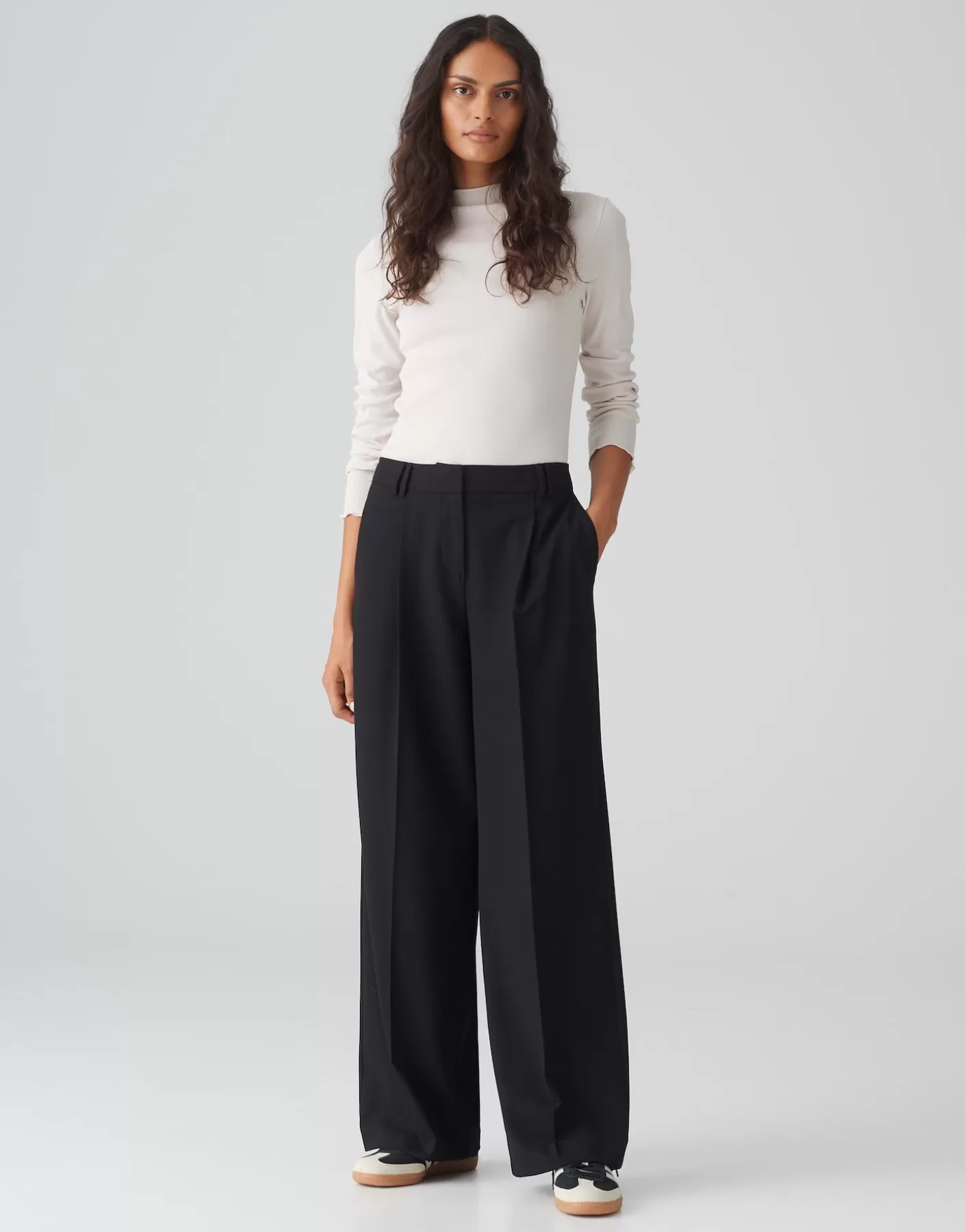Pantalons | Meilleures Ventes<OPUS Commander Pantalon à Jambes Larges Mariena Noir En Ligne black