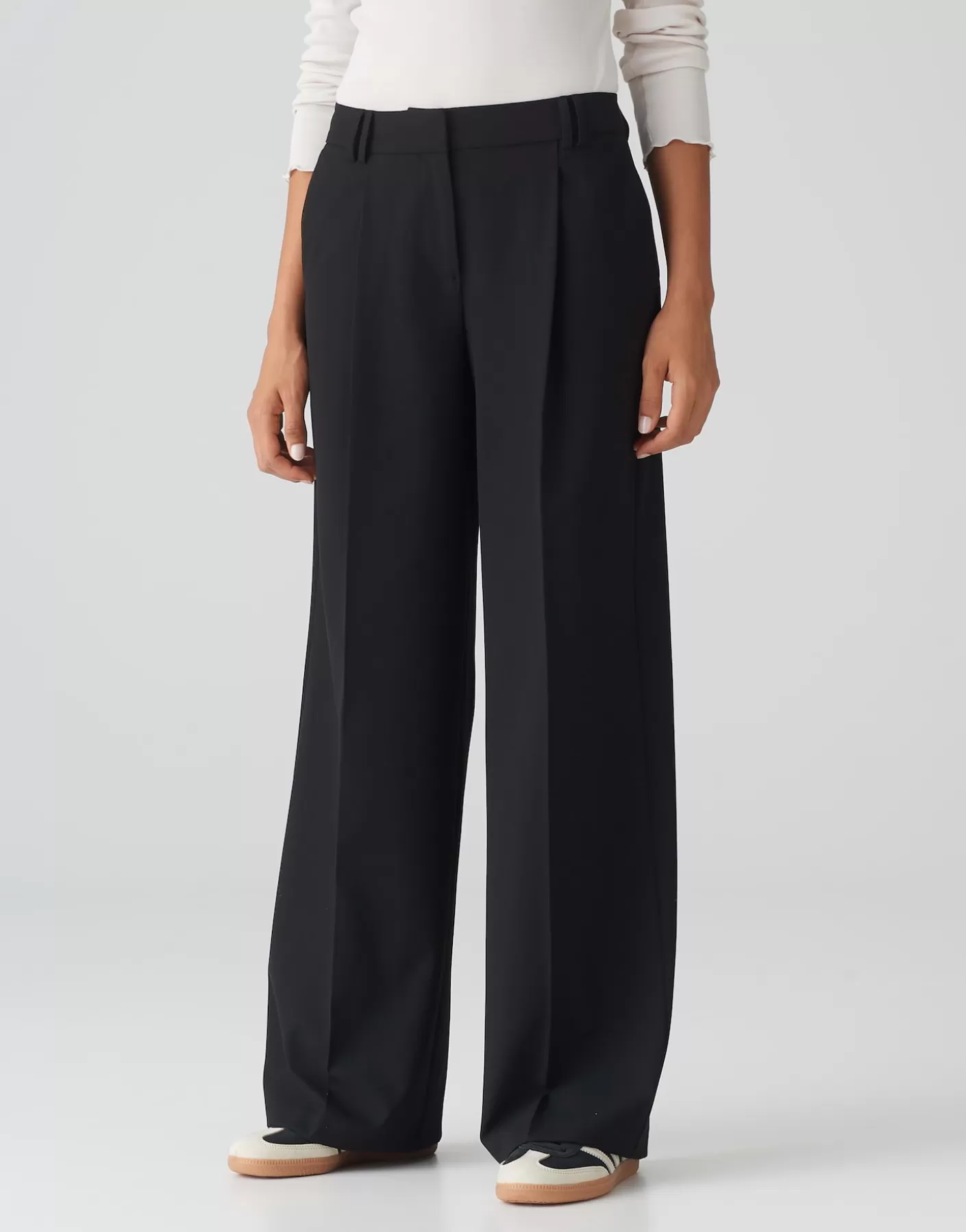 Pantalons | Meilleures Ventes<OPUS Commander Pantalon à Jambes Larges Mariena Noir En Ligne black