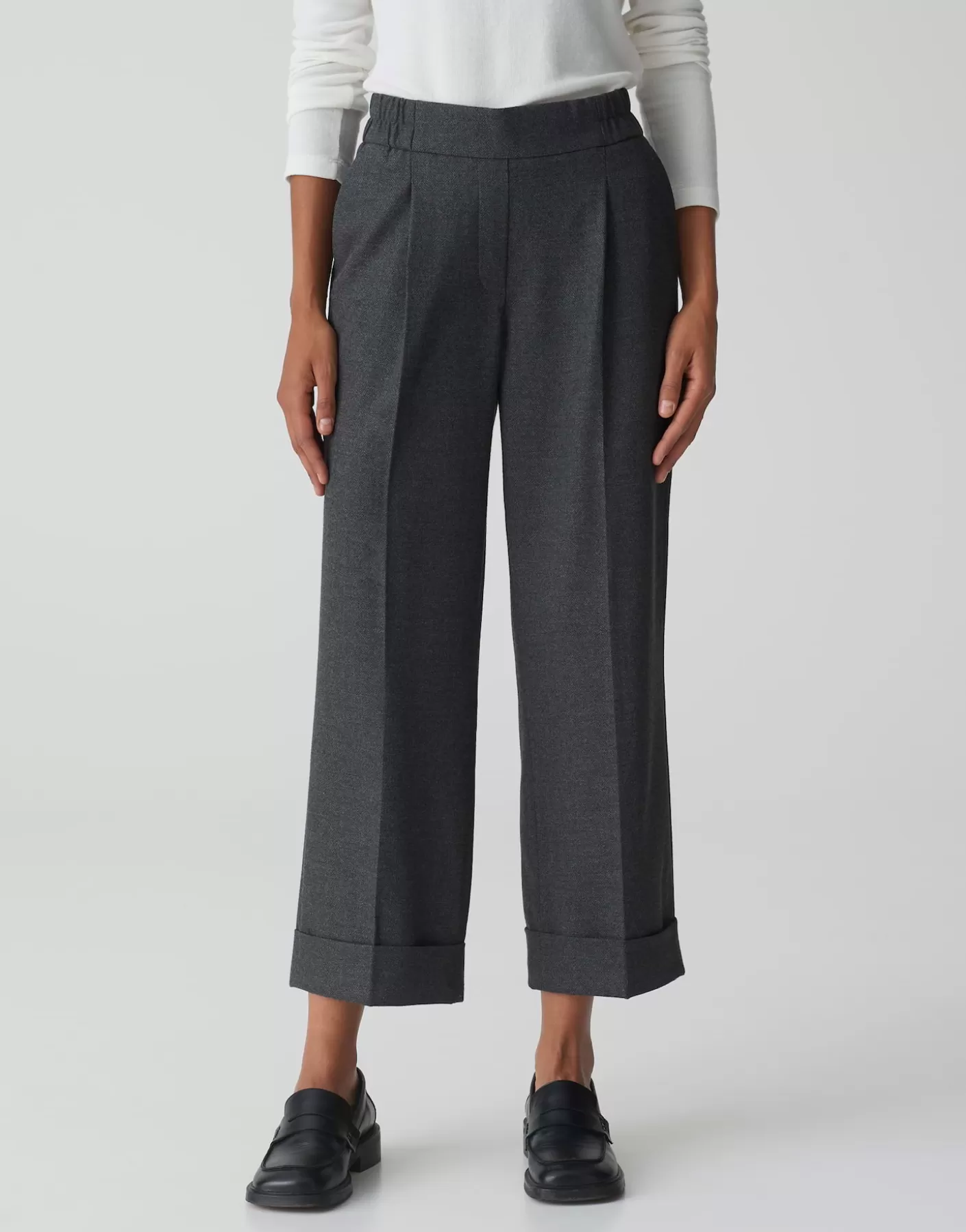 Pantalons<OPUS Commander Pantalon à Plis Maikito Soft Gris En Ligne graphite glaze