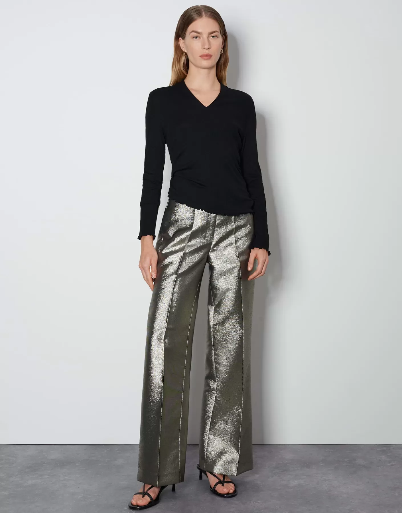 Pantalons<OPUS Commander Pantalon De Costume Catsby Glam Beige En Ligne iced gold