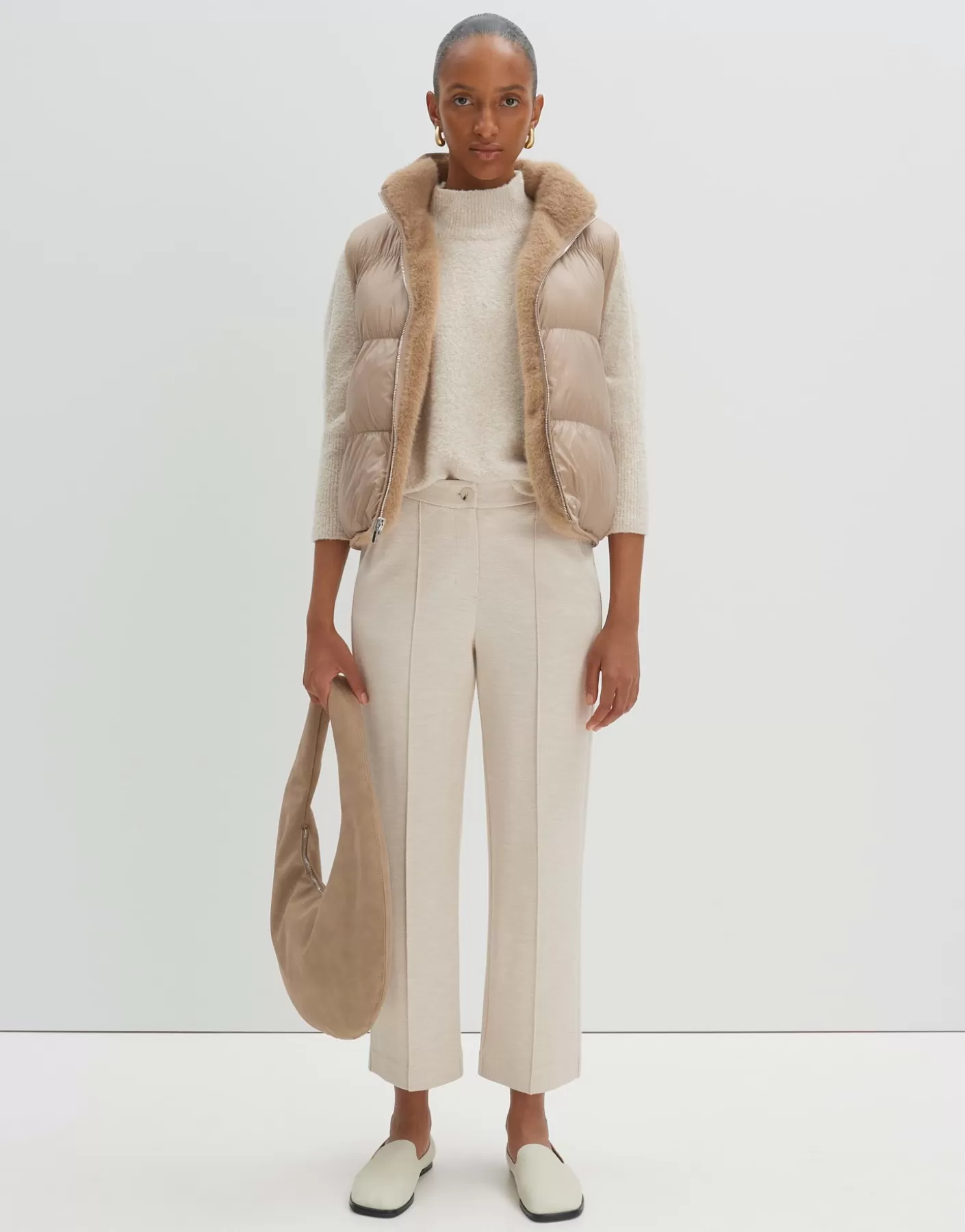 Pantalons | Meilleures Ventes<OPUS Commander Pantalon De Ville Cabien Soft Beige En Ligne mellow mélange