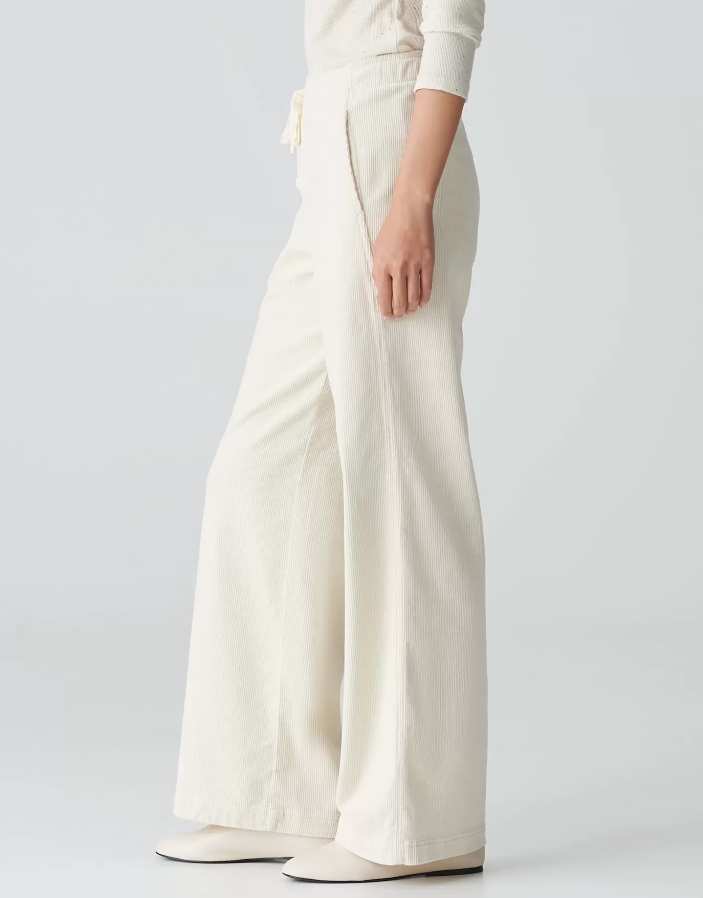Pantalons | Meilleures Ventes<OPUS Commander Pantalon En Velours Côtelé Mileni Track Blanc En Ligne soft cream