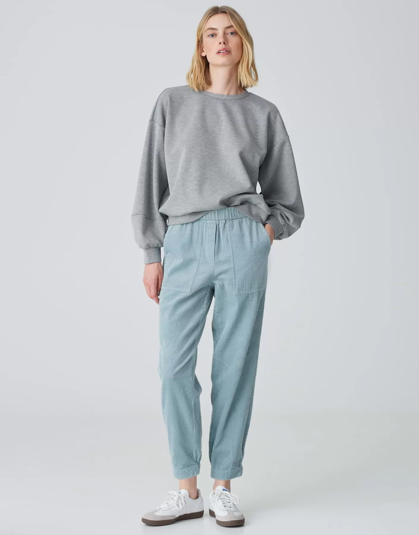 Pantalons<OPUS Commander Pantalon En Velours Côtelé Myha Corduroy Bleu En Ligne glacier blue