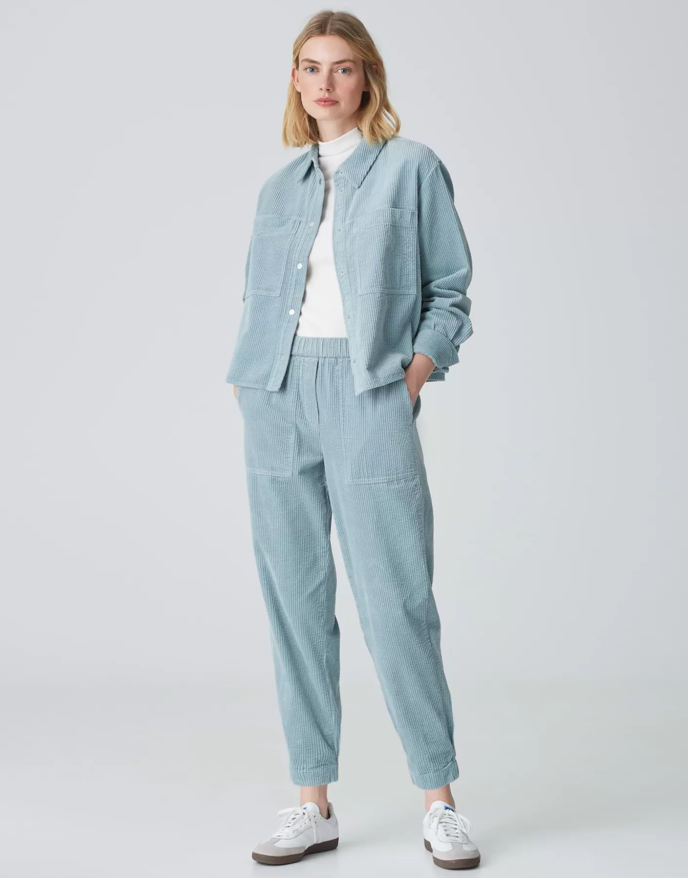 Pantalons<OPUS Commander Pantalon En Velours Côtelé Myha Corduroy Bleu En Ligne glacier blue