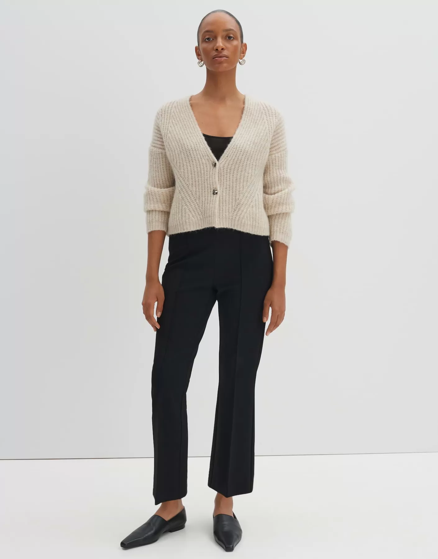 Pantalons | Meilleures Ventes<OPUS Commander Pantalon évasé Curinna Detail Noir En Ligne black