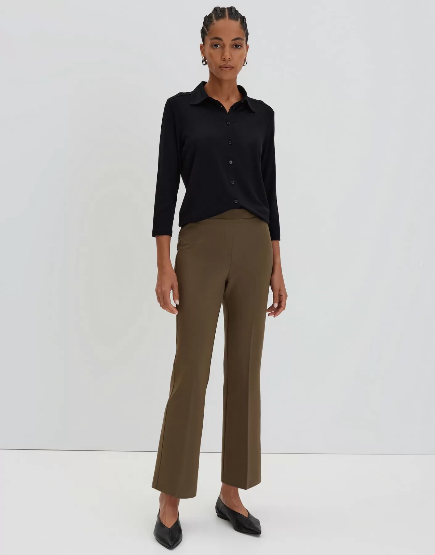 Pantalons<OPUS Commander Pantalon évasé Curinna Vert En Ligne misty green