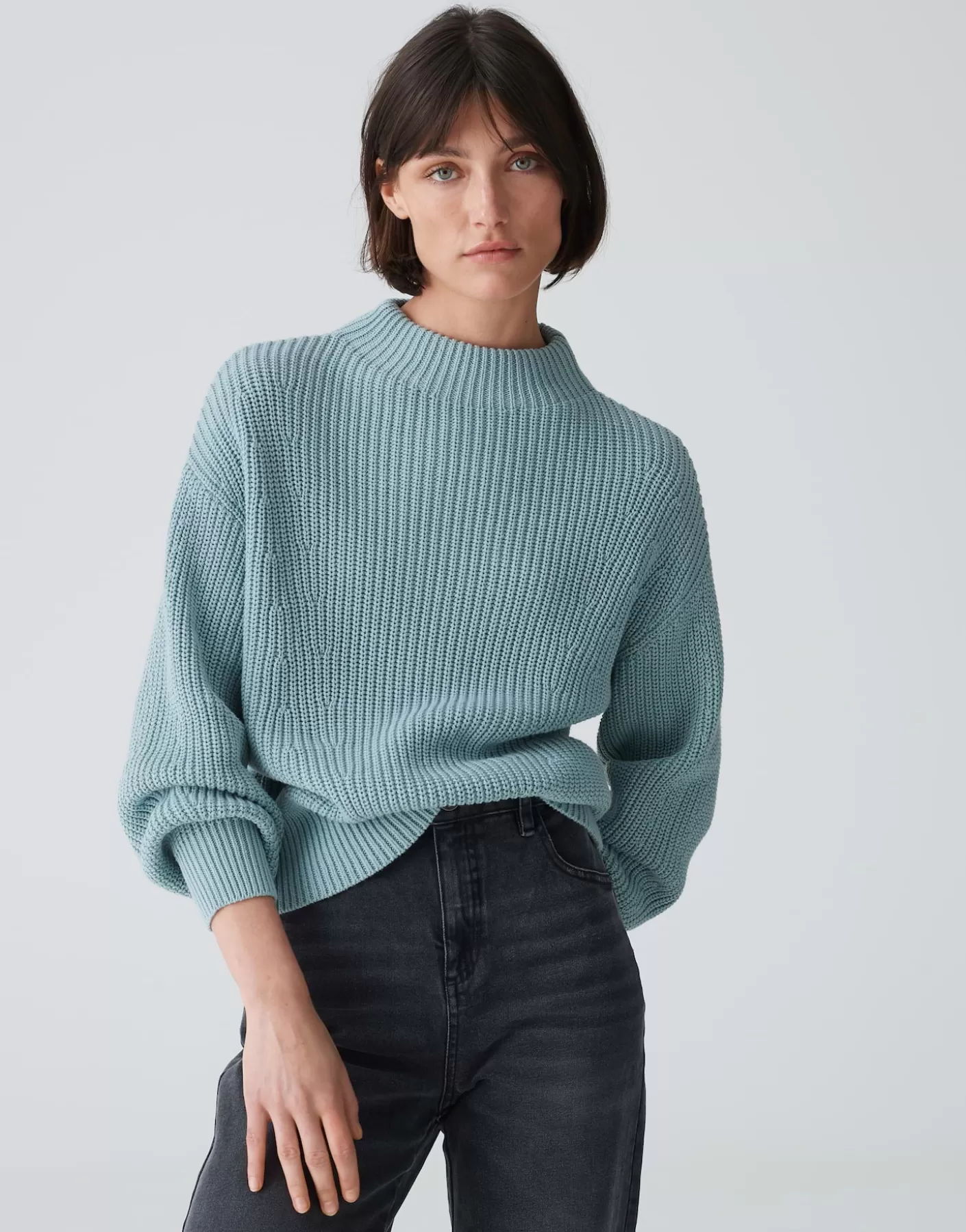 Maille<OPUS Commander Pull En Tricot Pufamo Bleu En Ligne glacier blue