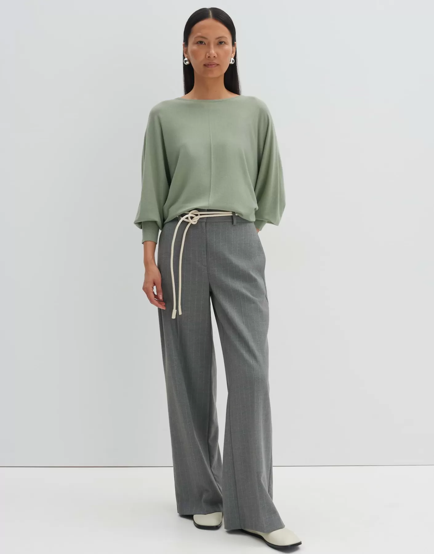 Maille<OPUS Commander Pull En Tricot Taliya Line Vert En Ligne pale jade