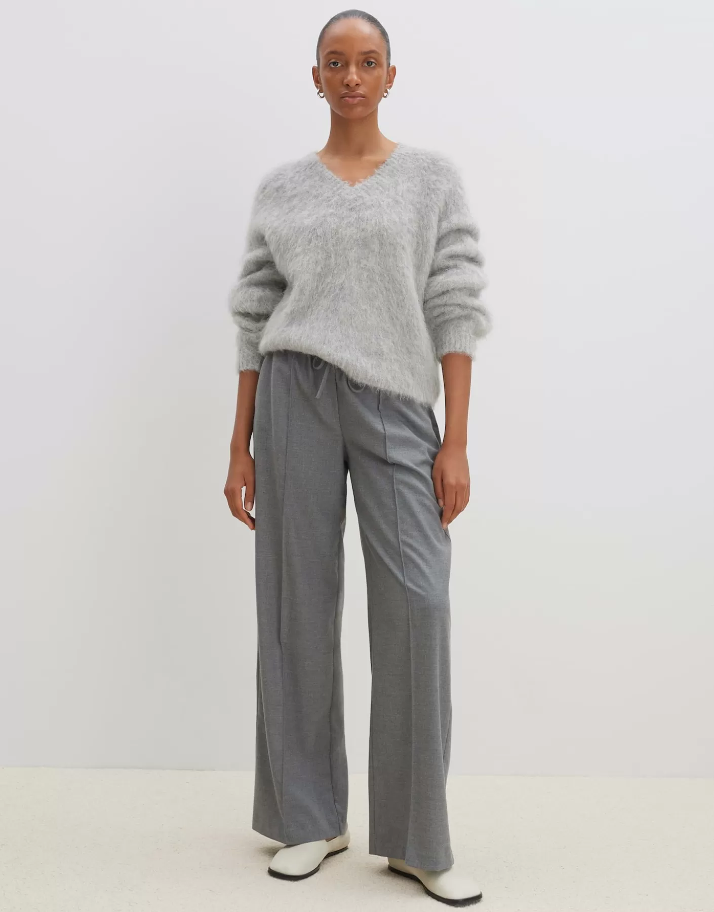 Maille<OPUS Commander Pull En Tricot Tanyara Gris En Ligne hazy fog melange