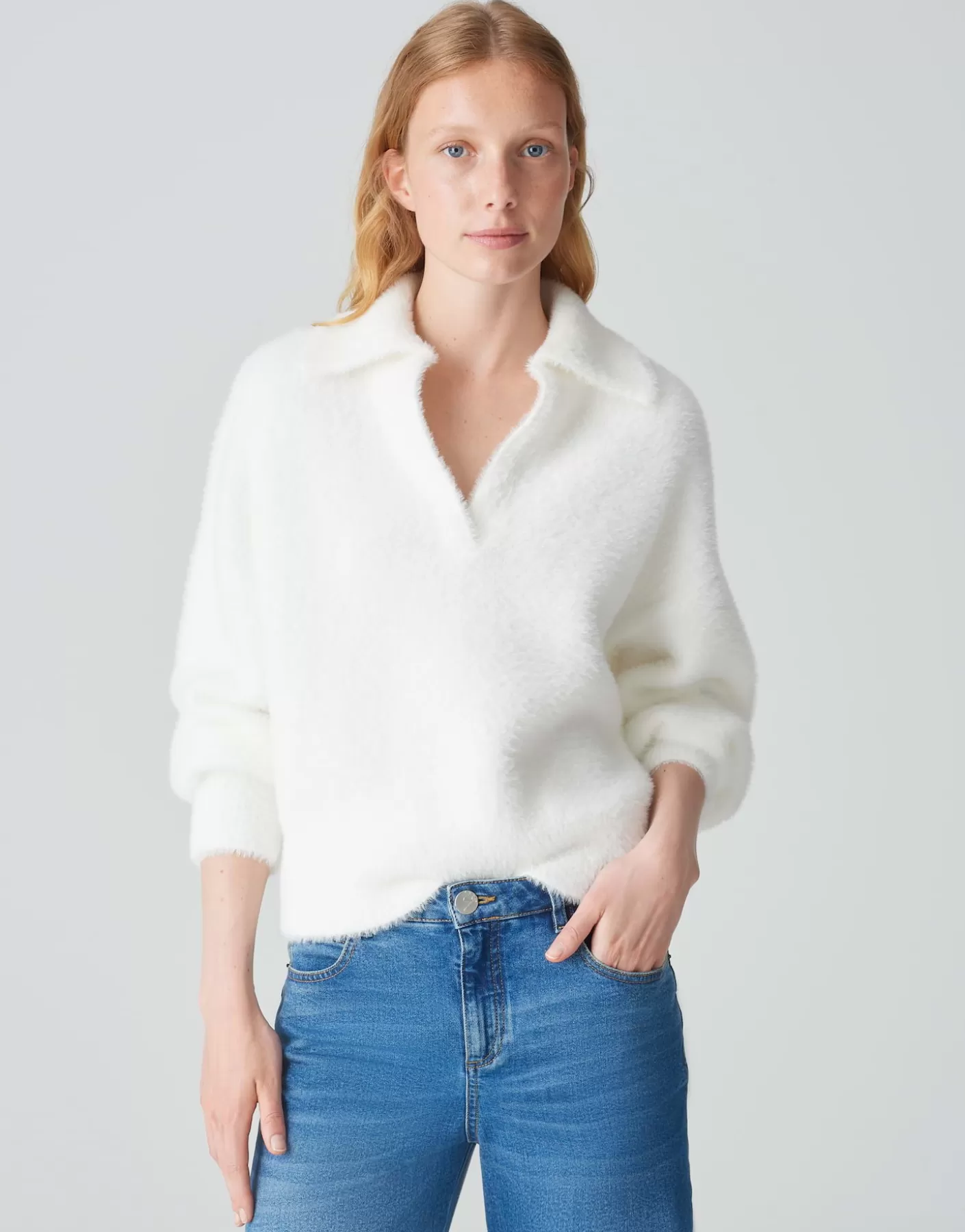 Maille<OPUS Commander Pull Oversize Posson Blanc En Ligne milk