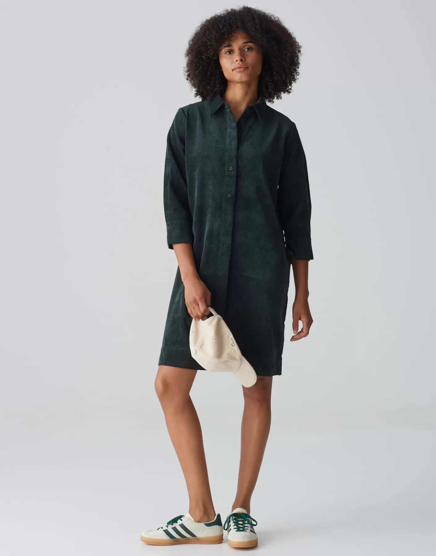 Robes<OPUS Commander Robe En Velours Côtelé Wedelia Vert En Ligne emerald